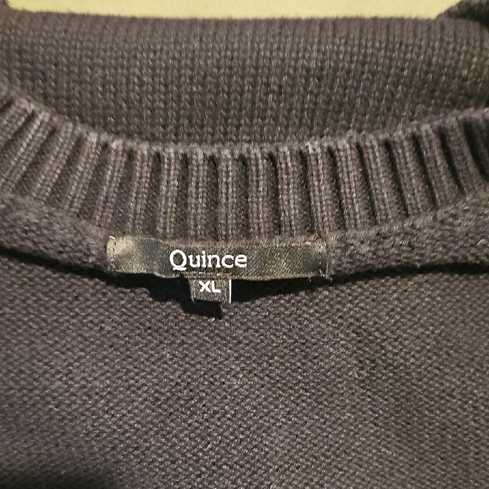 Quince Womens Charcoal Crewneck Sweater 100% Organic Cotton